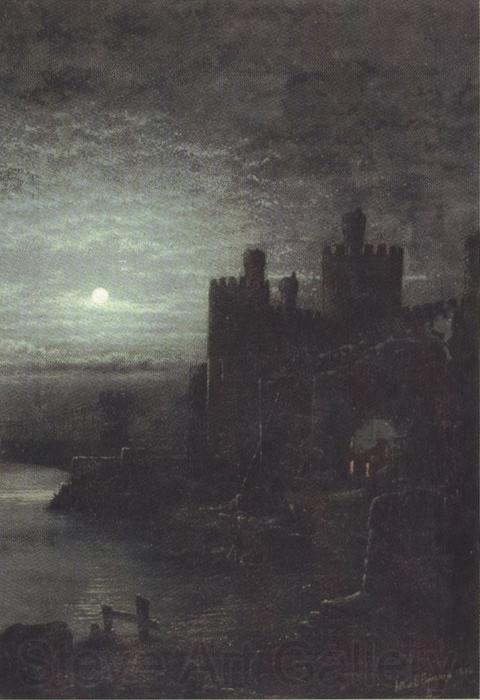 Arthur e.grimshaw Conway Castle,Moonrise (mk37) Norge oil painting art